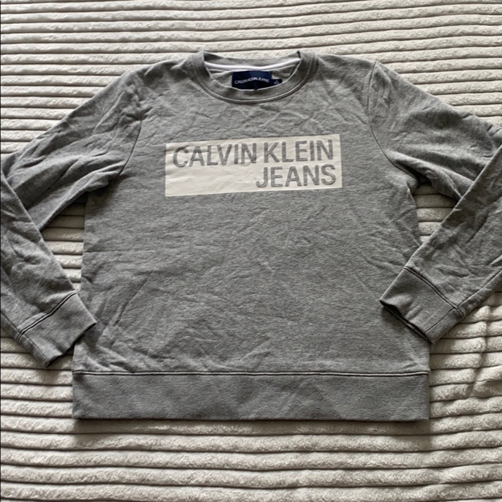 grey calvin klein sweatshirt